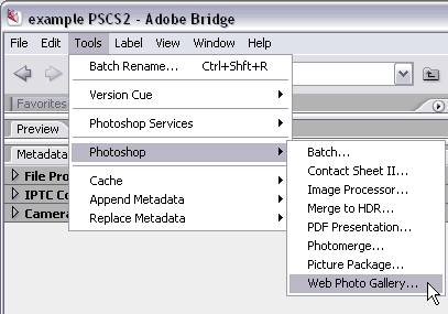 Tools / Photoshop / Web Photo Gallery...